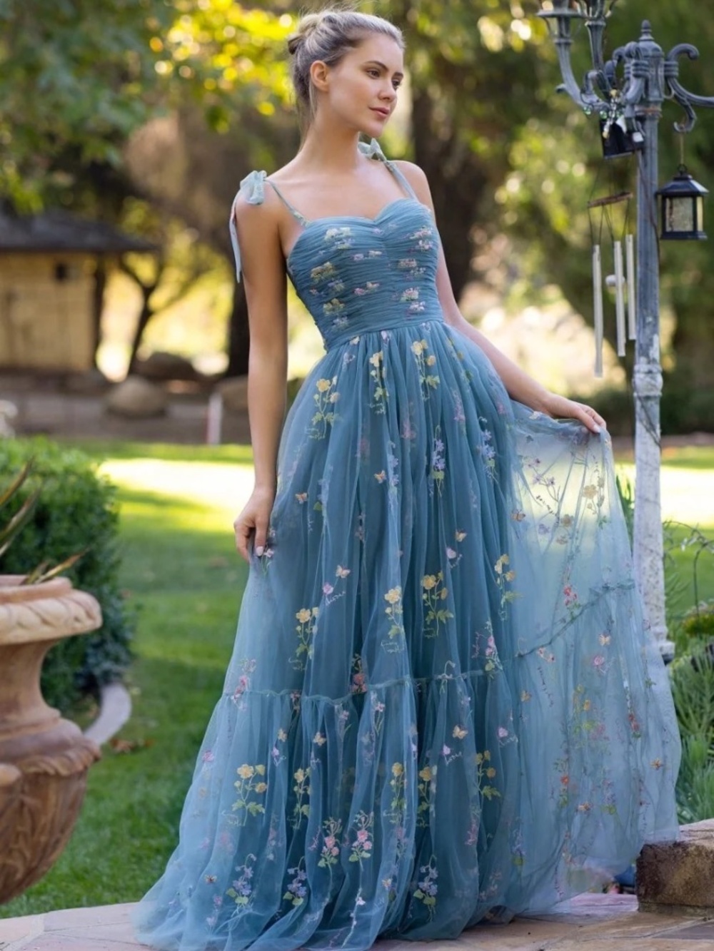 Kiss Prom dusty blue tulle prom or bridesmaid dress size zero, NWT